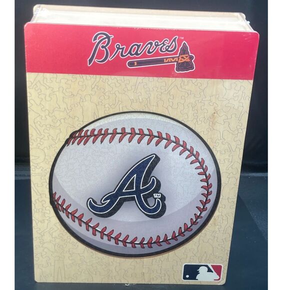 NEW Wooden 500 Piece Puzzle Atlanta Braves Baseball 50cm x 50 cm Iconic Puzzles - Picture 1 of 3